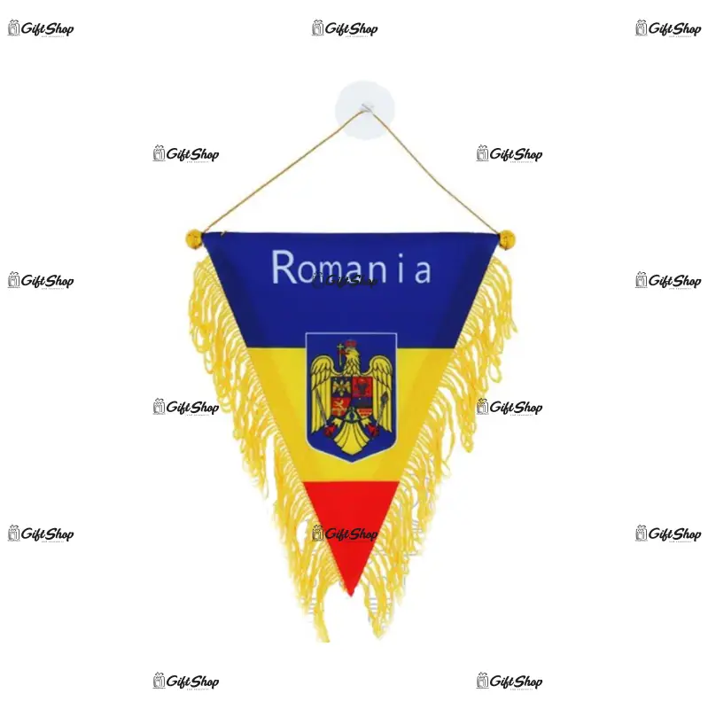 Fanion steag cu franjuri, romania, triunghi